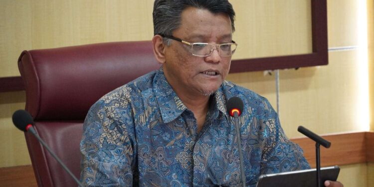 Kepala Badan Pusat Statistik (BPS) Sumatera Barat, Nurul Hasanudin saat menyampaikan Berita Resmi Statistik, Kamis 5 Februari 2026 (Foto: Humas BPS Sumbar)
